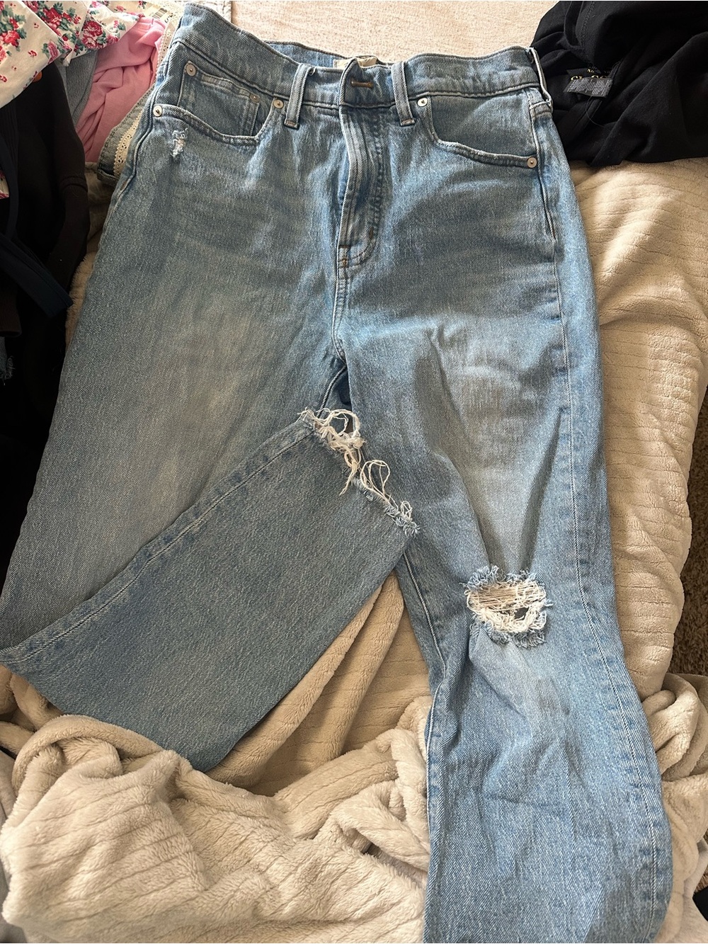 Madewell Light Blue Distressed Boyfriend Jeans